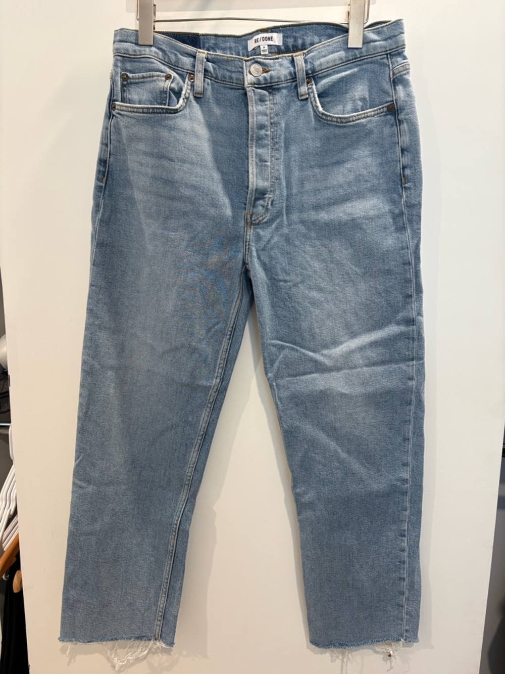 Re/Done Light Blue Women’s Straight leg Button-fly Jeans. Size 30